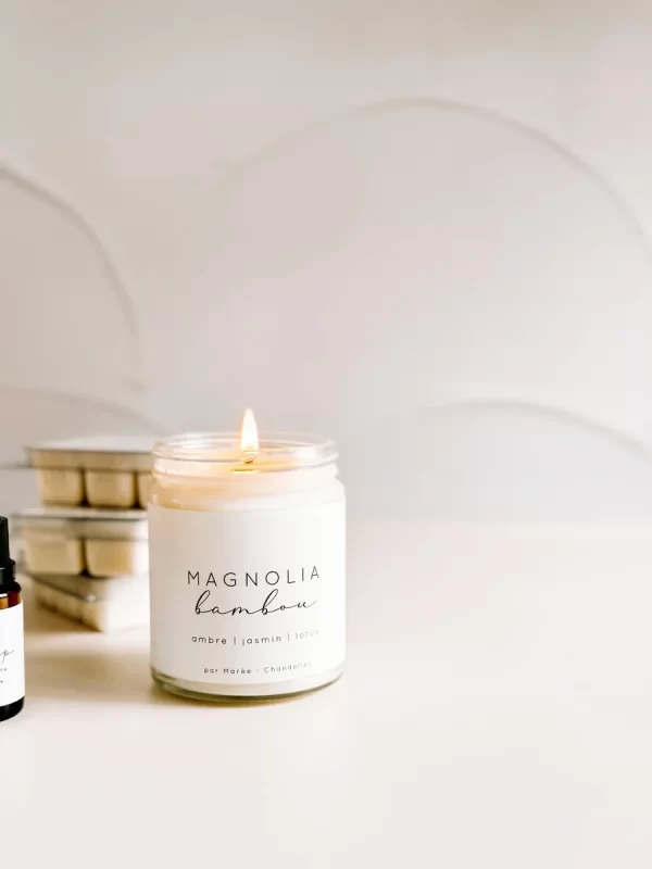 Chandelle au magnolia & bambou