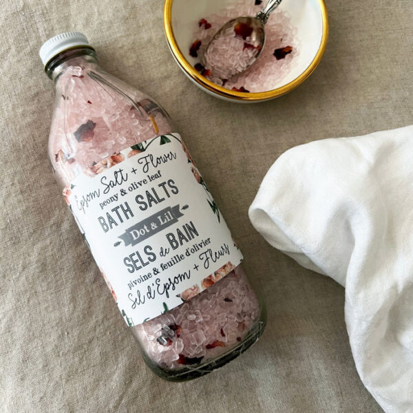 Sel de bain pivoine & feuille d'olivier